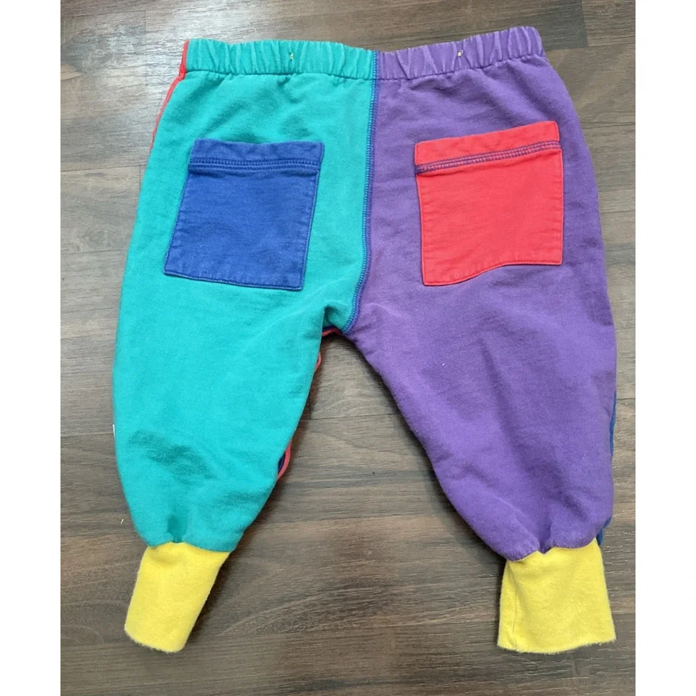 VTG LOT 90s Gymboree Rainbow Tag Colorblock Pants Polo Long Sleeve XS & Small